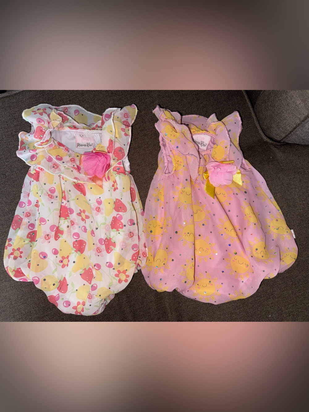Princess rose bubble romper set 0-3 months